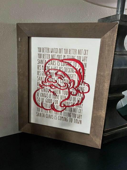 Santa Clause is Coming to Town Sign - Evergreen Artisan