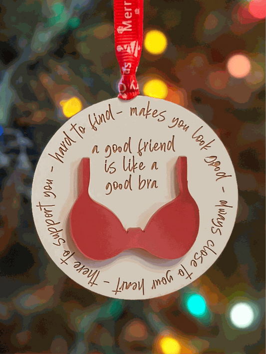 Friendship Bra Ornament | Friendship Ornament | evergreenartisan