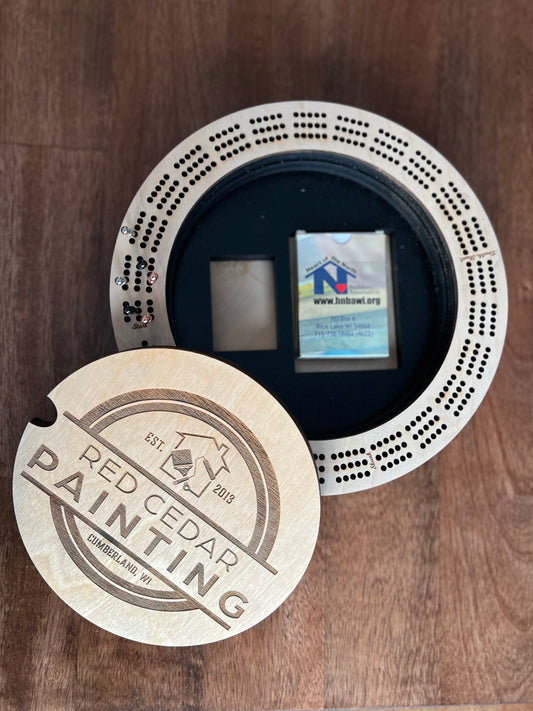 Cribbage board with logo or custom design