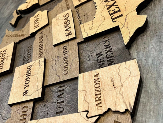 United States Layered Map - Evergreen Artisan