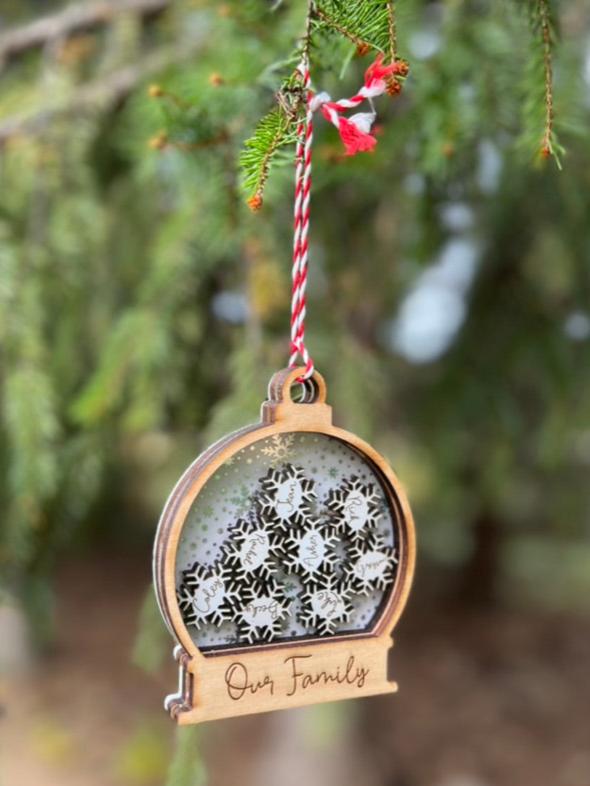 Snowflake Shaker Custom Ornament