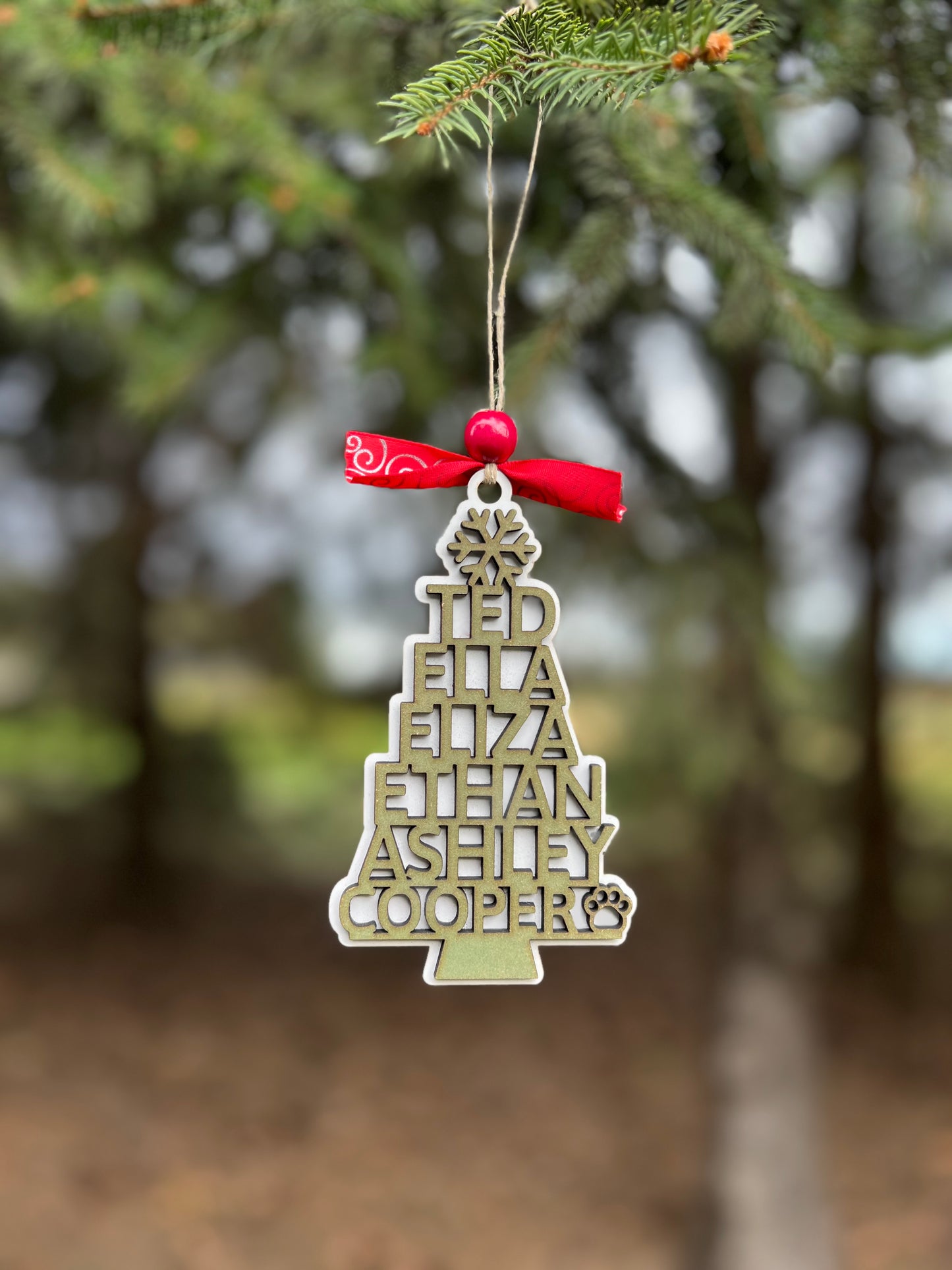 Tree Shaped Family Ornament