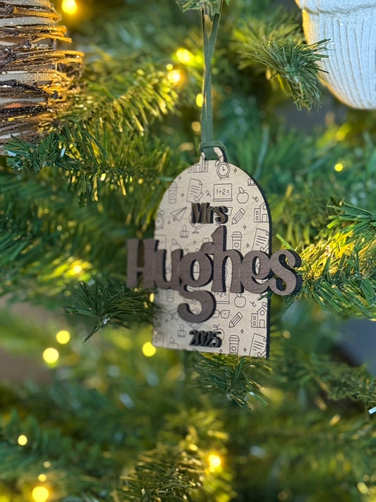 Teacher Themed Personalized Ornament