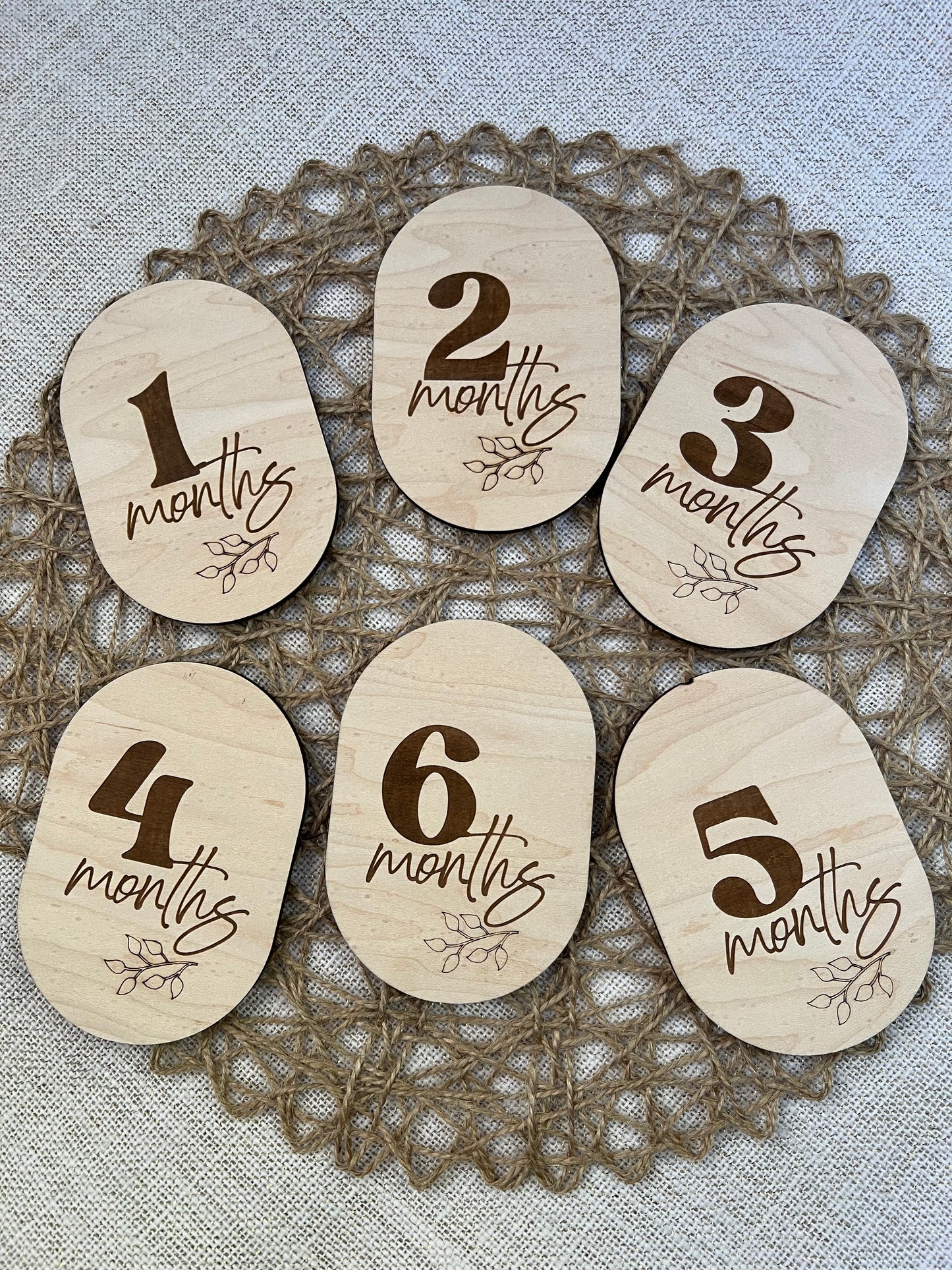 Boho Engraved Floral Milestone Markers