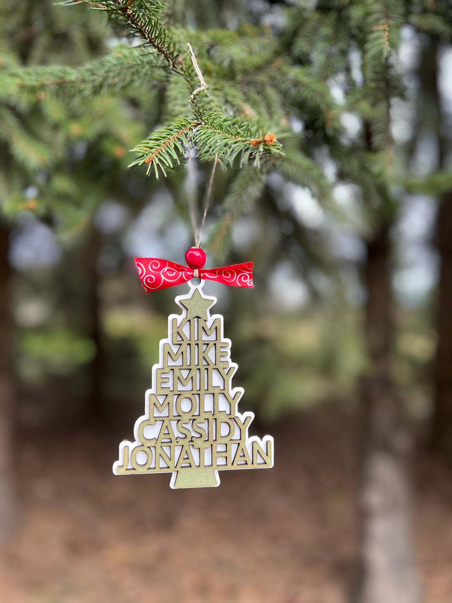 Tree Shaped Family Ornament