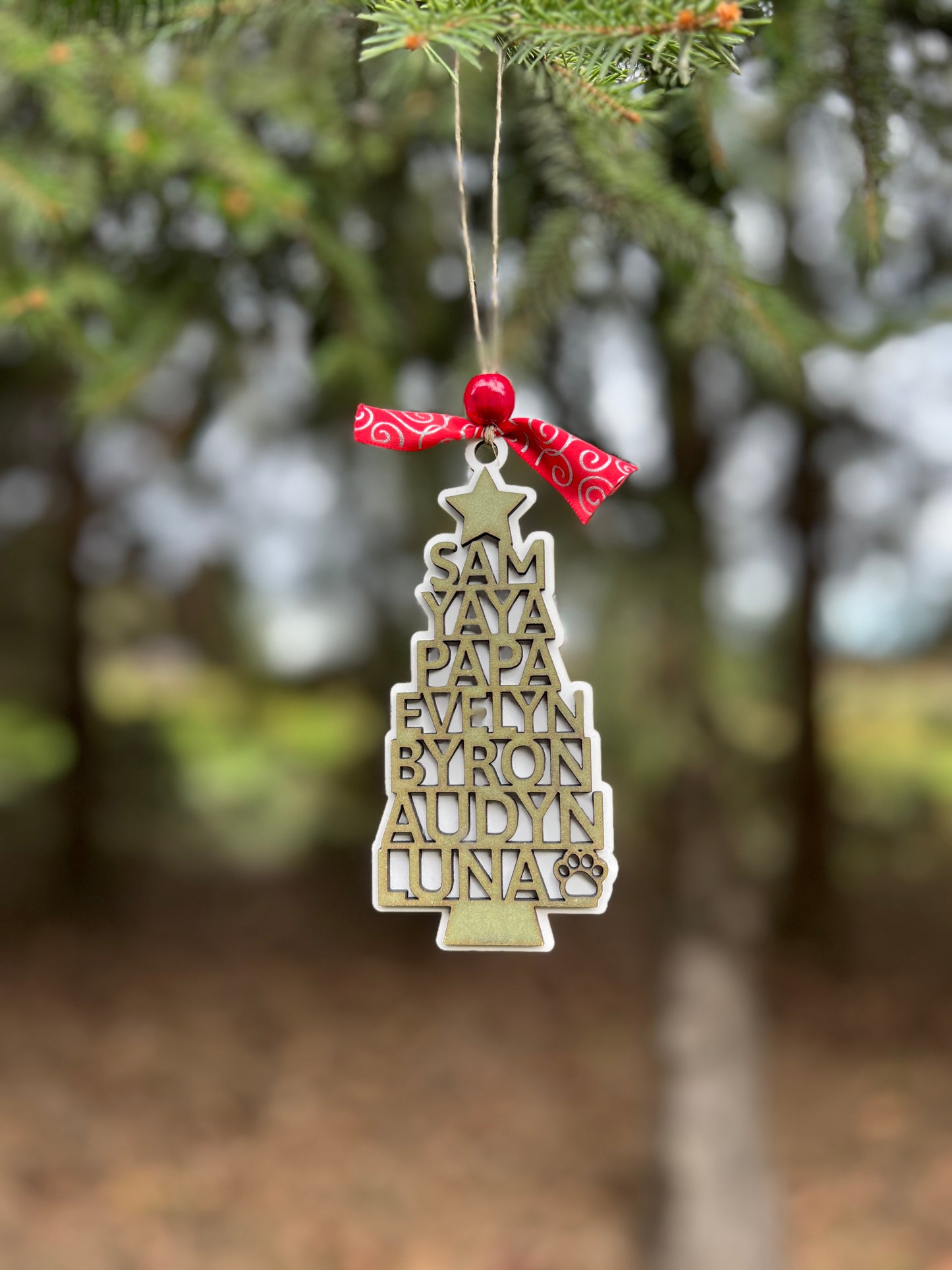 Tree Shaped Family Ornament