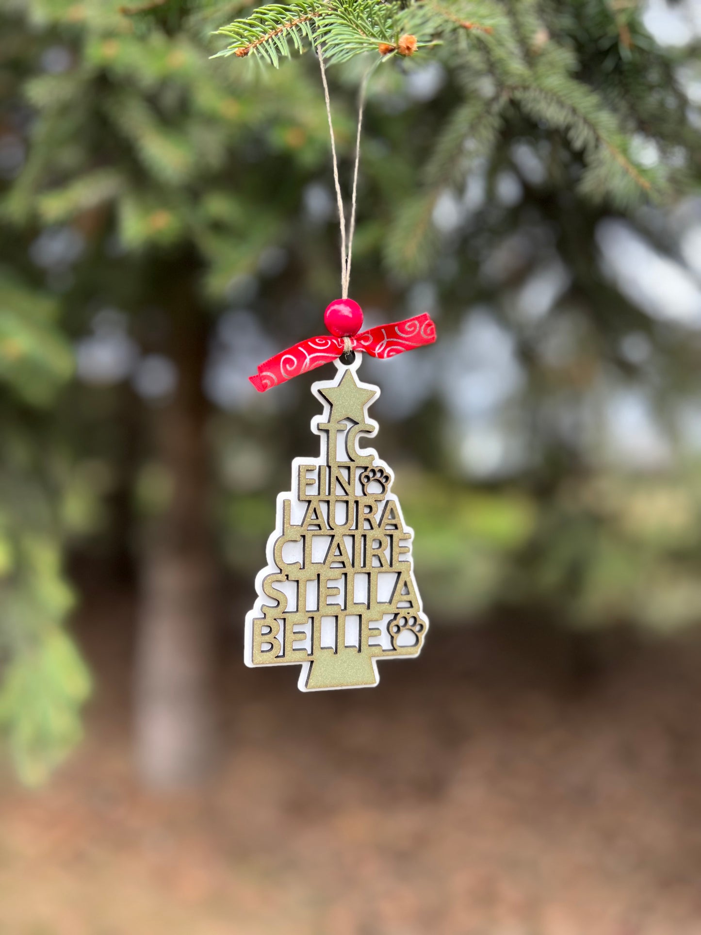 Tree Shaped Family Ornament