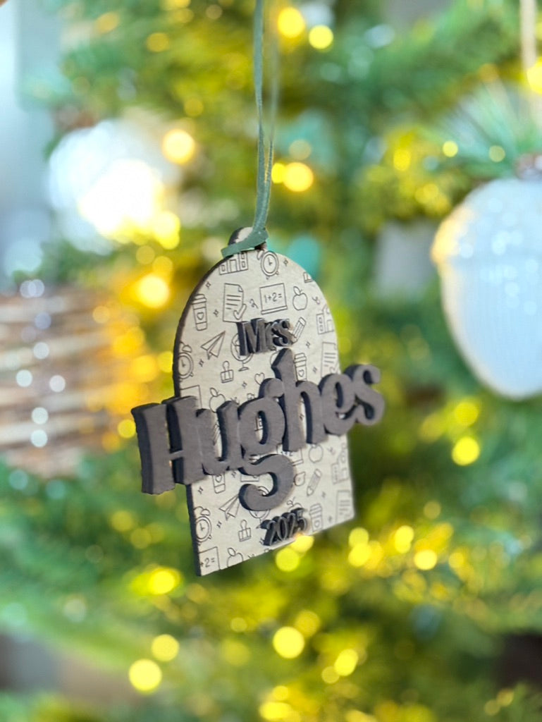 Teacher Themed Personalized Ornament