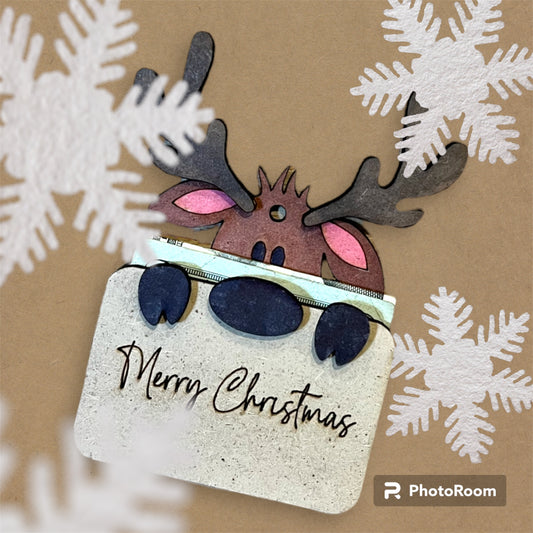 Peeking Reindeer Money Holder